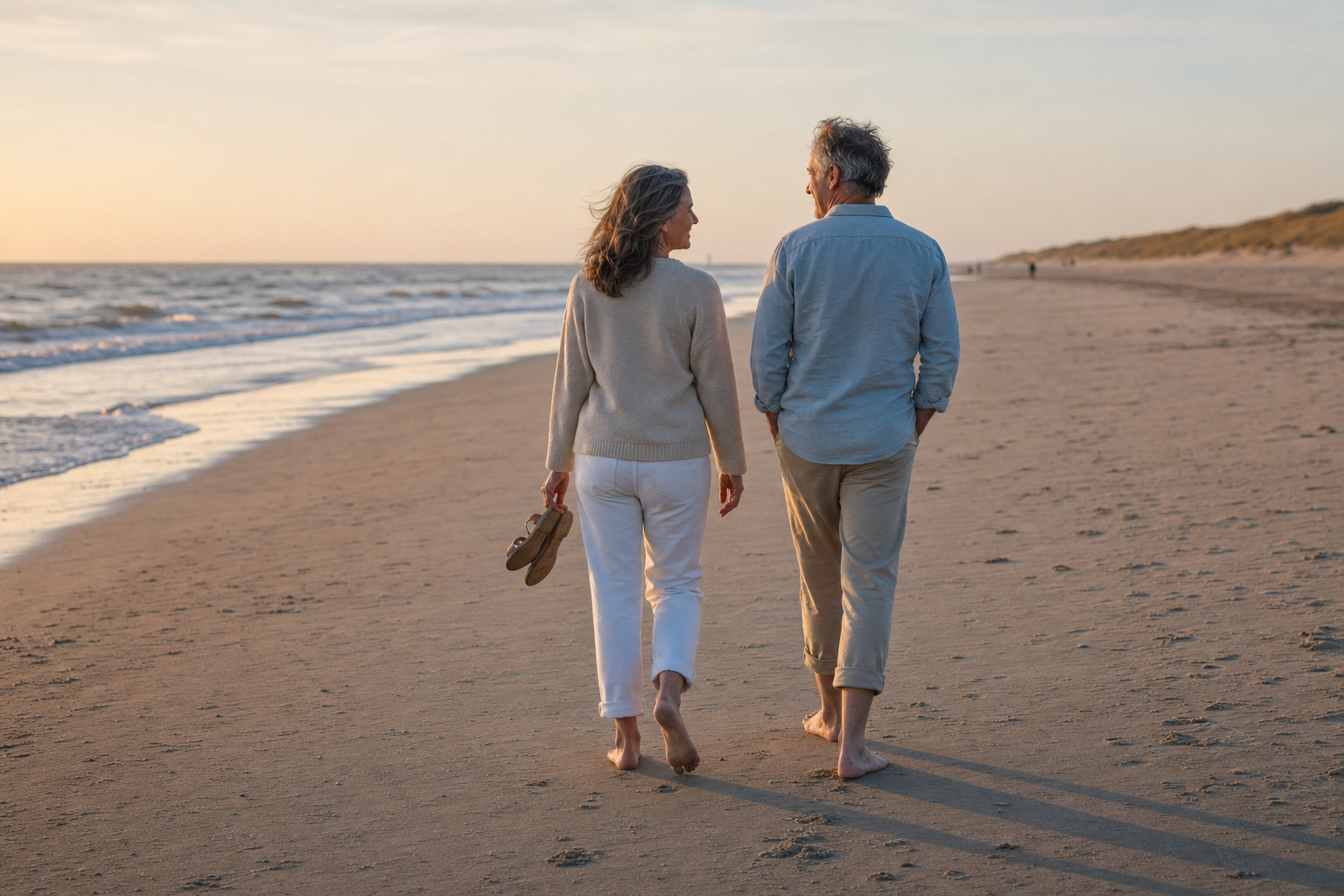 Sandra geniet weer van een zomeravond aan zee